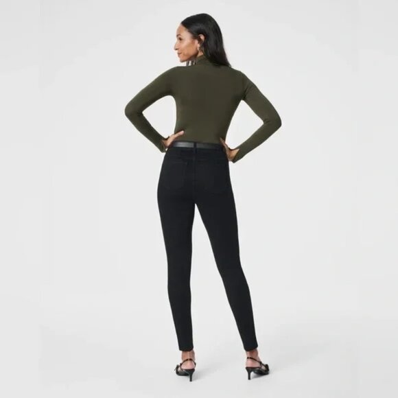 Spanx Black Skinny Sculptured Jeans Pull On Size L - Picture 2 of 11